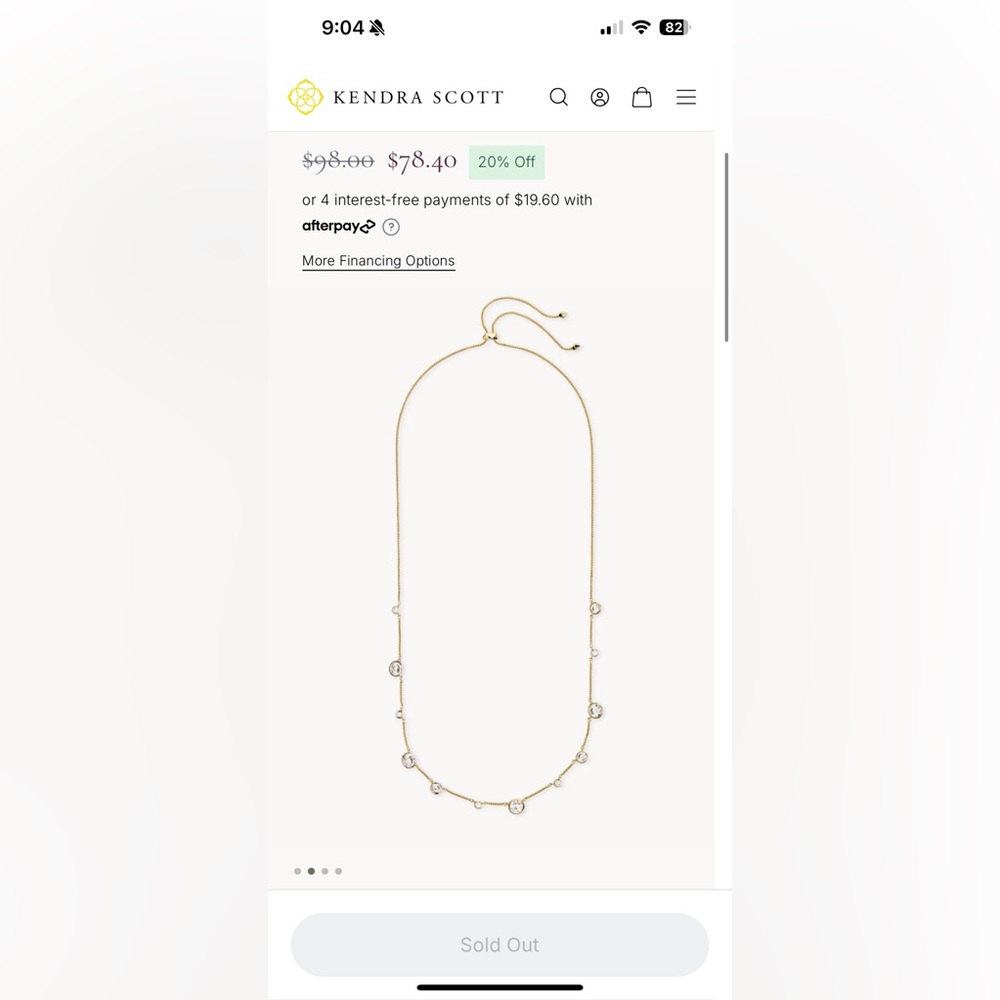 Kendra Scott Gold Clementine Necklace NWT